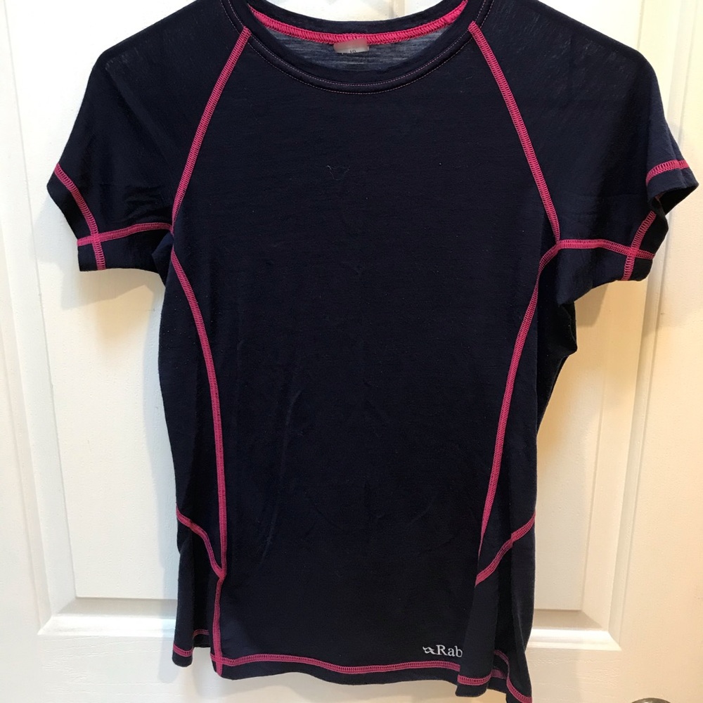 Rab navy short sleeve workout shirt